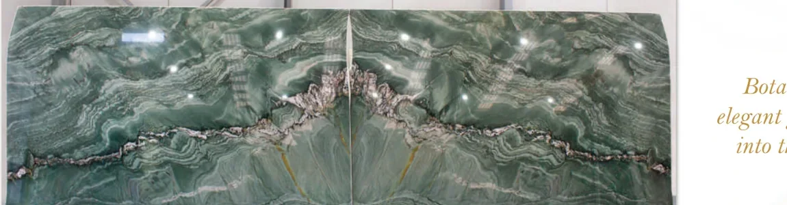 Natural stone slab: Botanic Green Wave