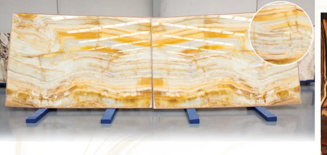 Natural stone slab: Amber Orange Onyx